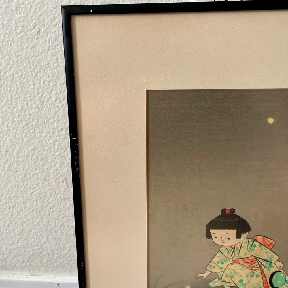 1950 Hitoshi Kiyohara Signed Wood Block Print Japanese Art 15/19 Inches Framed - Picture 4 of 11